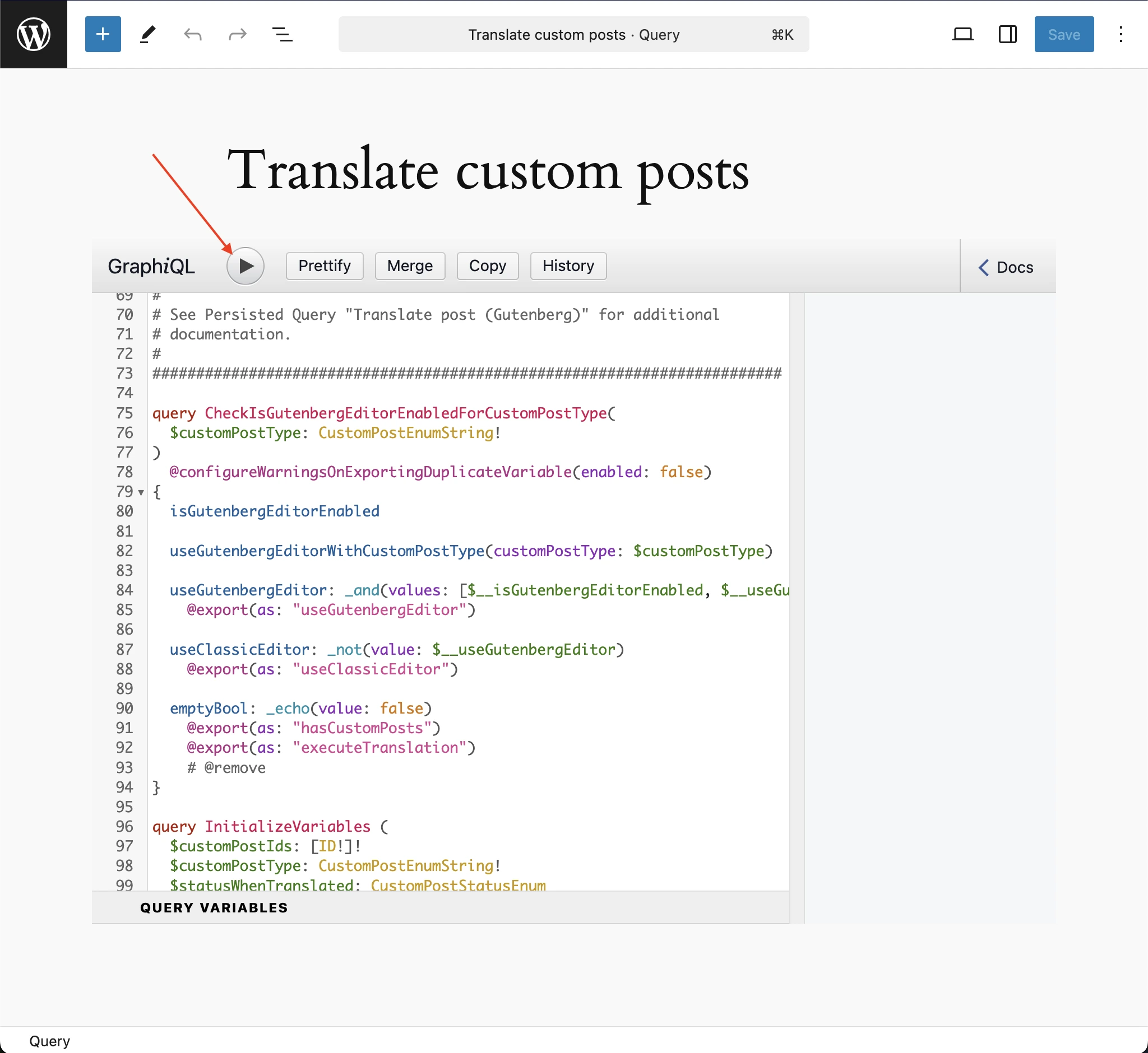 Edytowanie wpisu Translate custom posts