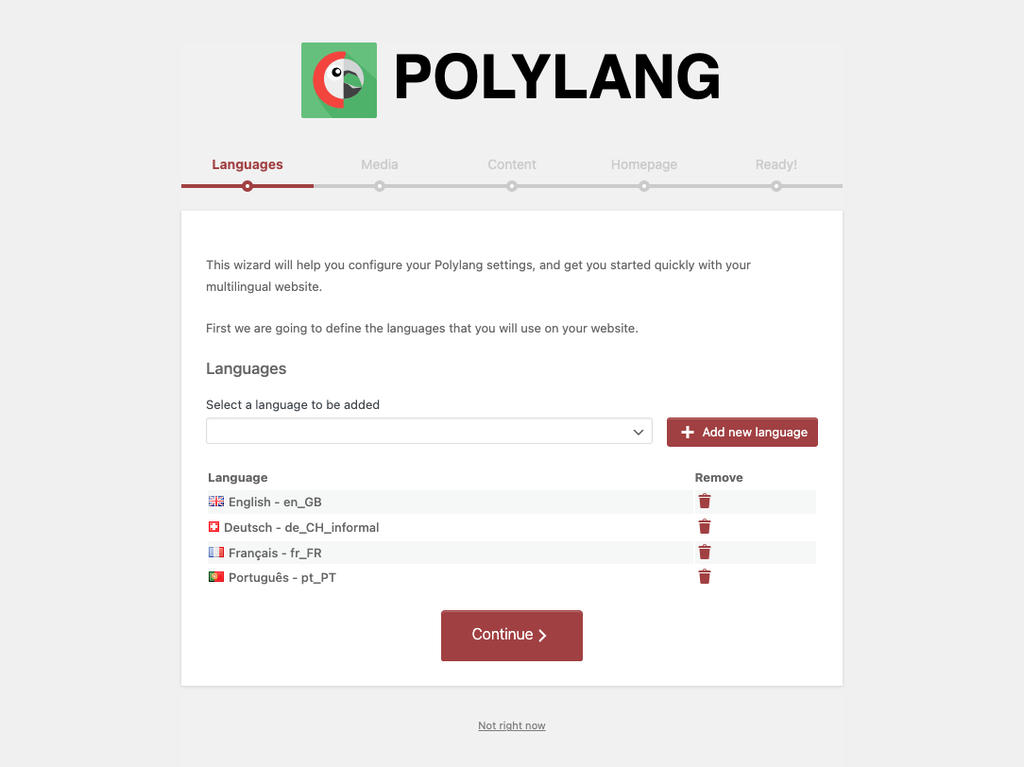 Kreator konfiguracji Polylang